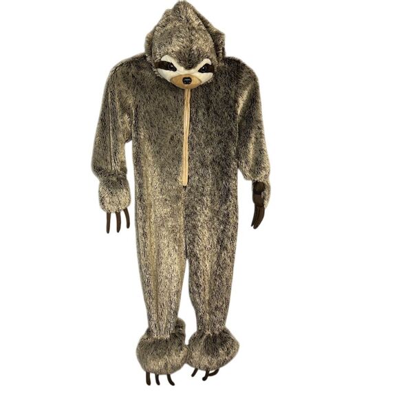 Going Wild Kids Sloth Costume 5T Brown Plush One Piece Halloween Outfit